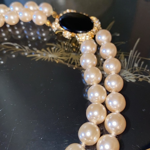 Vintage Erwin Pearl and Ónix two strand necklace - Picture 3 of 6